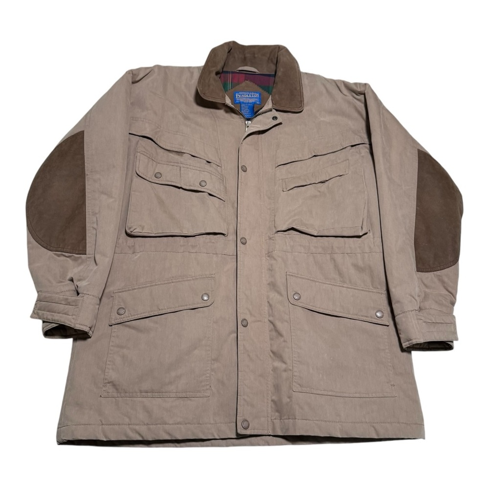 Vintage Pendleton Multi Pocket Tan‎ Safari Full Zip Jacket Adult Large